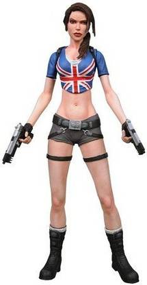 Tomb Raider NECA Player Select Exclusive Series 1 Action Figure Lara Croft Union Jack Out...