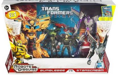 TRANSFORMERS - Prime - Bumblebee VS Starscream - includes EXCLUSIVE Character Booklet! - ENTERTAINMENT PACK !
