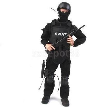 uptogethertek 12" 1/6 SWAT Police Soldier Military Combat Suit Action Figure w/ Accessory