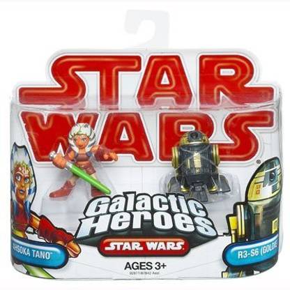 STAR WARS Galactic Heroes Ahsoka Tano and R3-S6 (Goldie) Action Figures