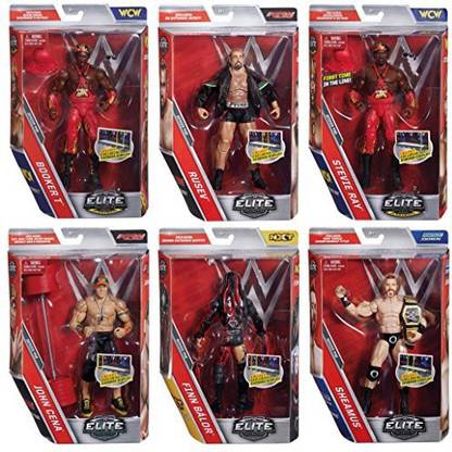 WWE Elite Series #46 Collection John Cena - Demon Finn Balor - Sheamus - Rusev - Harlem Heat Booker T - Stevie Ray Deluxe Wrestling Action Figures Toy (Collector Set of 6) WWF Raw Smackdown WCW NXT