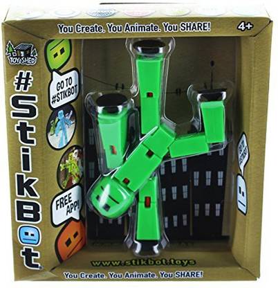 Stikbot Solid Color Green Action Figure Opaque Filming Animation Toy Skitbot Stick Bot