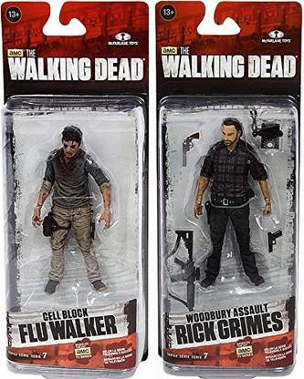 McFarlane Toys The Walking Dead AMC TV Series Series 7.5 Set of Both 5" Action Figures [Flu Zombie & Rick Grimes]