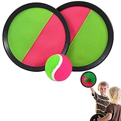 Dazzling Toys Toss and Catch Ball Set - Self Stick Toss and Catch Sports Game with 1 set of 2 Paddles and Ball