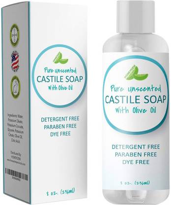 Maple Holistics 100% Pure Castile Soap Unscented Liquid Mild Soap for Body