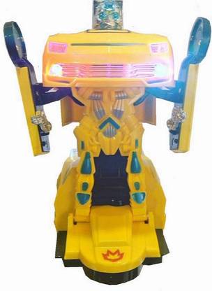 Fabofly Deformation Car - Converts Car into Robot & Robot into Car (Bump & Go with Music & Lights) for kidz.