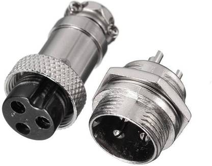 VGS MARKETINGS 1set GX16 3Pin Male & Female Dia 16mm Wire Panel Cable Connector Aviation Socket M16 16mm 3 Pin Screw Type Electrical Plug Sock GX16-3 MRS Wire Connector