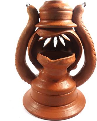 STE Handmade Clay oil lamp-lantern for Home-Balcony-Diwali d??cor & gifting Terracotta Hanging Diya