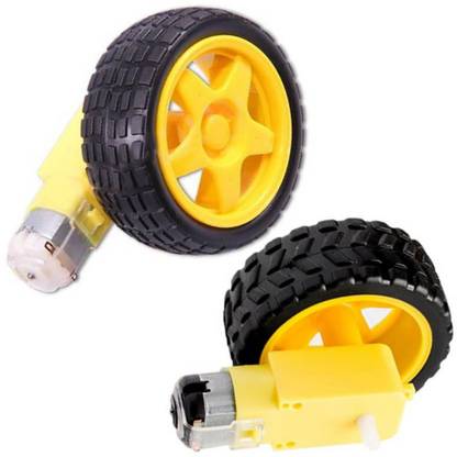 Robodo 2 Set Smart Car Robot Chassis Kit With Plastic Tire Wheel With Deceleration DC 3-6V Drive Gear Motor For Arduino Electronic Components Electronic Hobby Kit