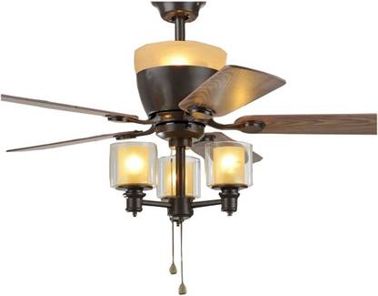 Kanz Enterprises Designer Modern Imported with Antique Look, LED light, without Noise, Pull Chain ,Energy Saving 5 Blade Ceiling Fan
