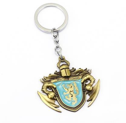 Optimus traders Game of Thrones Family crest House Stark - Winter is Coming new Color 3D Metal Key Chain