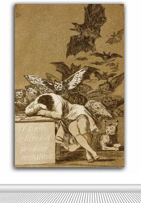 TAMATINA Tamatina Canvas Painting - The Sleep of Reason Produces Monsters - Francisco Goya - Canvas Art Oil 23 inch x 15 inch Painting