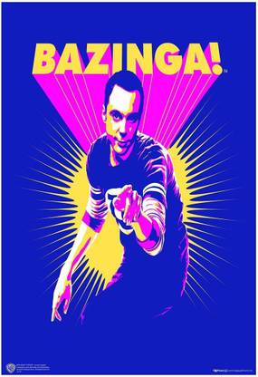 WB Official Licensed Big Bang Theory Sheldon Cooper Bazinga Poster A4 Paper Print