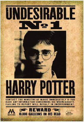 Official Licensed Harry Potter Undesirable No.1 Old Paper Style Poster A3+ 13 x 19 inches Paper Print