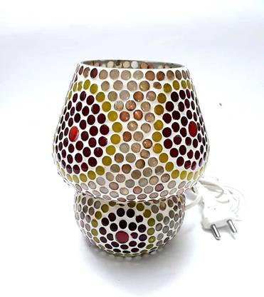 Dlite Crafts Handcrafted Dome Shaped Multicolored unique design Glass Table Lamp