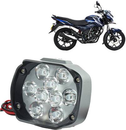 AdroitZ Auxilliary Spot Mirror Waterproof 9LED Bike Head Light 125 DTS-i Fog Lamp Motorbike LED for Bajaj (24 V, 15 W)