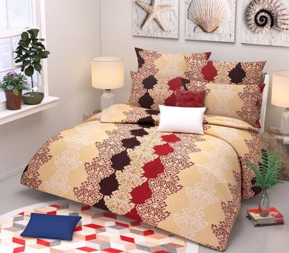 REHAAN 7 STAR 140 TC Cotton Double Printed Flat Bedsheet