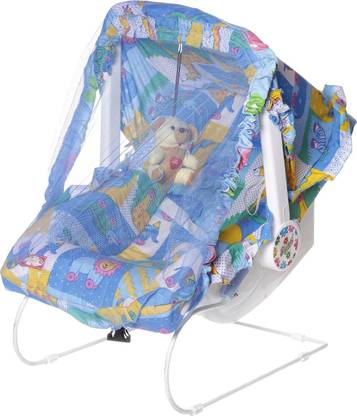Archana NHR Multipurpose (9 in 1) Blue carry cot with mosquito net and Sun shade. Non-electric