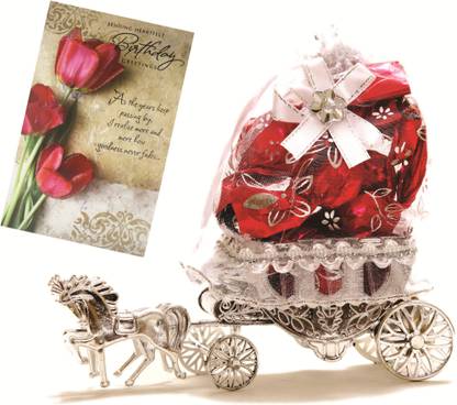 Skylofts Beautiful Horse Chocolate Gift with birthday card (10pcs assorted chocolates) Combo