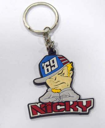 BIKERS PITSTOP NICKY 69 RUBBER KEYRING Key Chain