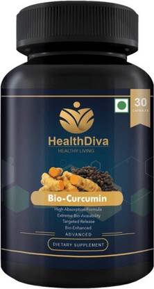 HealthDiva Bio-Curcumin with Piperine -High Absorption Formula,Targeted Release,Bio-Enhanced