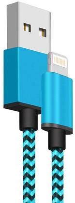 CASVO Lightning Cable 2 A 1 m 2.4A Round Charging Cable 2.0, Proprietary Reversible Connector / Fast Charging / Data Transfer / Outer Zicg Zack Cloth Design / Easy to use Flexible Plug in outdoor Use Fashionable Rapid Charging Cable For All Apple Smartphone & Tablet , Mobile