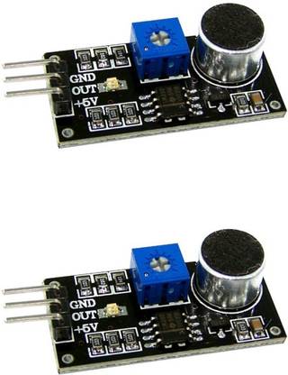KitsGuru (Set of 2) Sound Detection sensor Module \ Intelligent Vehicle Microphone Arduino sma Electronic Components Electronic Hobby Kit