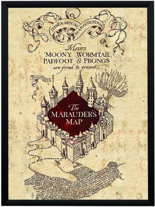 WB Official Licensed Harry Potter Marauders Map Poster A3+ 13 x 19 Frame Paper Print