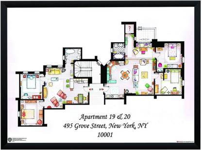 WB Official Licensed Friends Apartment TV Series Poster A4 Frame Paper Print