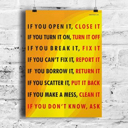 Simple Rules for Kids - Size A3 - 11.7 X 16.5 inches Paper Print