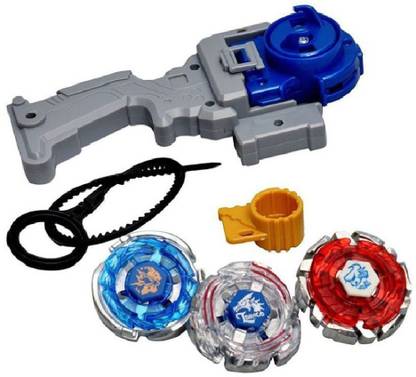 ALIVE 3 in 1 Beyblades 4D System Metal Fighters Fury with Metal Fight Ring and Handle Launcher Toy - Multicolor (Multicolor)
