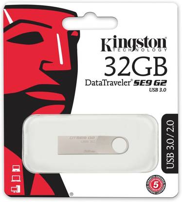 KINGSTON DataTraveler SE9 G2 USB 3.1 32 GB Pen Drive Compatible with Desktop Computer, Tablet, Laptop USB 3.1 Metal Case
