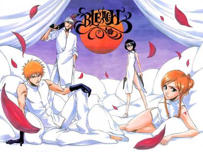 Athah Anime Bleach Orihime Inoue Rukia Kuchiki Renji Abarai Ichigo Kurosaki 13*19 inches Wall Poster Matte Finish Paper Print