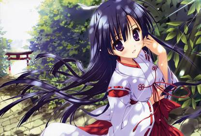 Athah Anime Looking Up at the Half-Moon 13*19 inches Wall Poster Matte Finish Paper Print