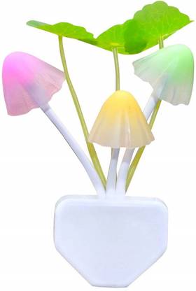 Importikah Stylish Colorful Energy Saving Flower Mushroom LED Light Sensor Control Lamp Bedside Wall Night Lamp