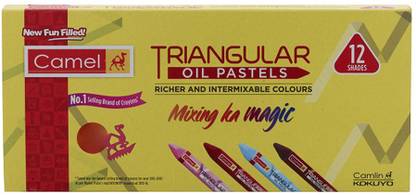 Camel Triangular Oil Pastels 12 Shades