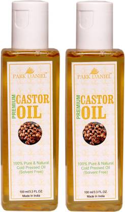 PARK DANIEL Premium Cold Pressed Hexane Free Castor oil set of 2 No.100 ml Bottles