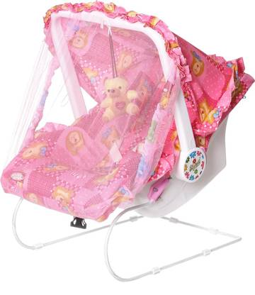Archana NHR Multipurpose (9 in 1) Pink carry cot with mosquito net and Sun shade Non-electric