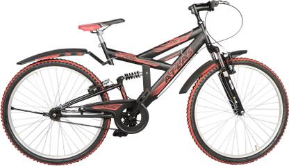ATLAS Bomber DS 26 Inches Single Speed Black & Red 26 T (inch) Mountain Cycle