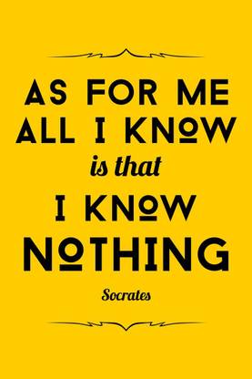 Know Nothing Socrates Quote | Wall Art Poster Fine Art Print