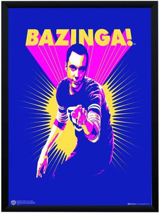 Official Licensed Big Bang Theory Sheldon Cooper Bazinga Poster A4 Frame Paper Print