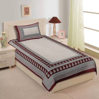 CLEOPATRA 140 TC Cotton King Printed Flat Bedsheet