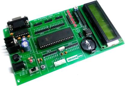 INSIGNIA LABS AVR ATMEGA32 DEVELOPMENT BOARD WITH LCD AND DS1307 CLOCK Display Lights Electronic Hobby Kit