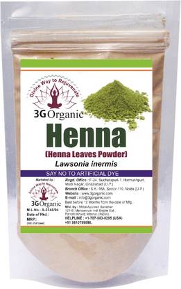 3G Organic Henna Powder Organic Hair Color 500 Gms From Manufacturer