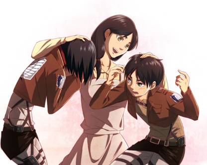 Athah Anime Attack On Titan Carla Yeager Mikasa Ackerman Eren Yeager Shingeki No Kyojin Attack on Titan 13*19 inches Wall Poster Matte Finish Paper Print