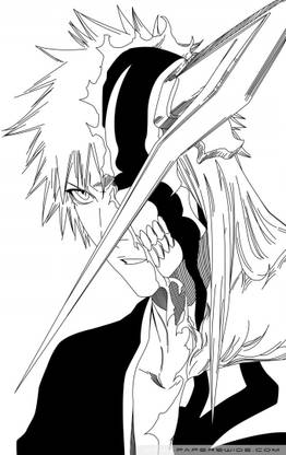 Athah Anime Bleach Drawing Ichigo Kurosaki 13*19 inches Wall Poster Matte Finish Paper Print