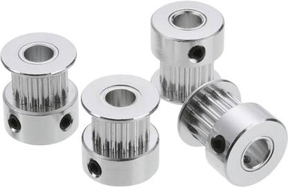 TECHNOLOGYBAZAR 4x GT2 16T Teeth 5mm Bore Aluminum Timing Belt Pulley For 3D Printer Part Silver Toy Accessory