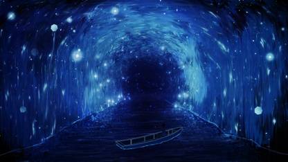 Athah Anime Original Fantasy Cave Light Water 13*19 inches Wall Poster Matte Finish Paper Print
