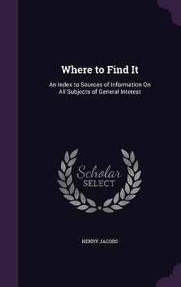 Where to Find It