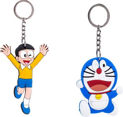 Fantastiqo Doraemon and Nobita Double Sided Cartoon Key Chain